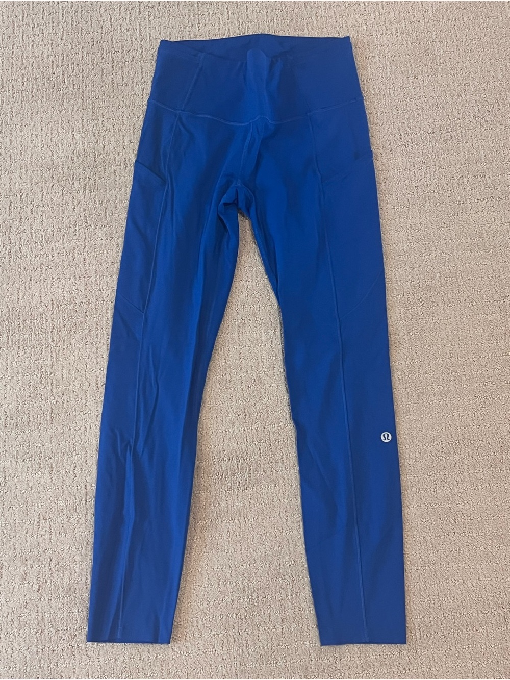 Lululemon Fast and Free Royal Blue High-Waist Leggings